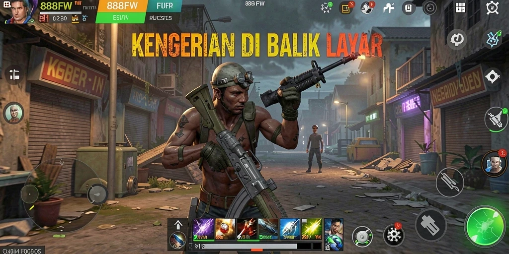 Gameplay menyeramkan yang menampilkan kegelapan dan makhluk mengerikan.