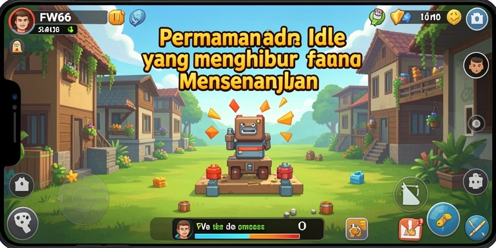 Screenshot gameplay FW66 yang menampilkan kemajuan otomatis dan karakter.