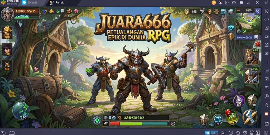 Screenshot menunjukkan aksi seru dalam gameplay RPG JUARA666.