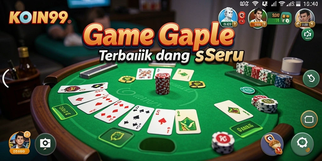Tampilan gameplay Gaple interaktif di KOIN99 dengan banyak pemain.