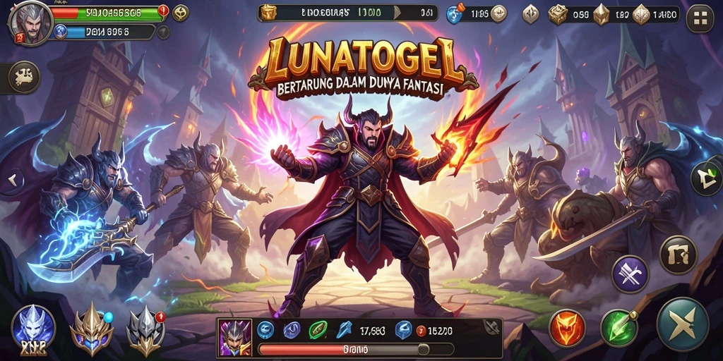 Tampilan aksi seru game Fighting LUNATOGEL dengan karakter yang menonjol.