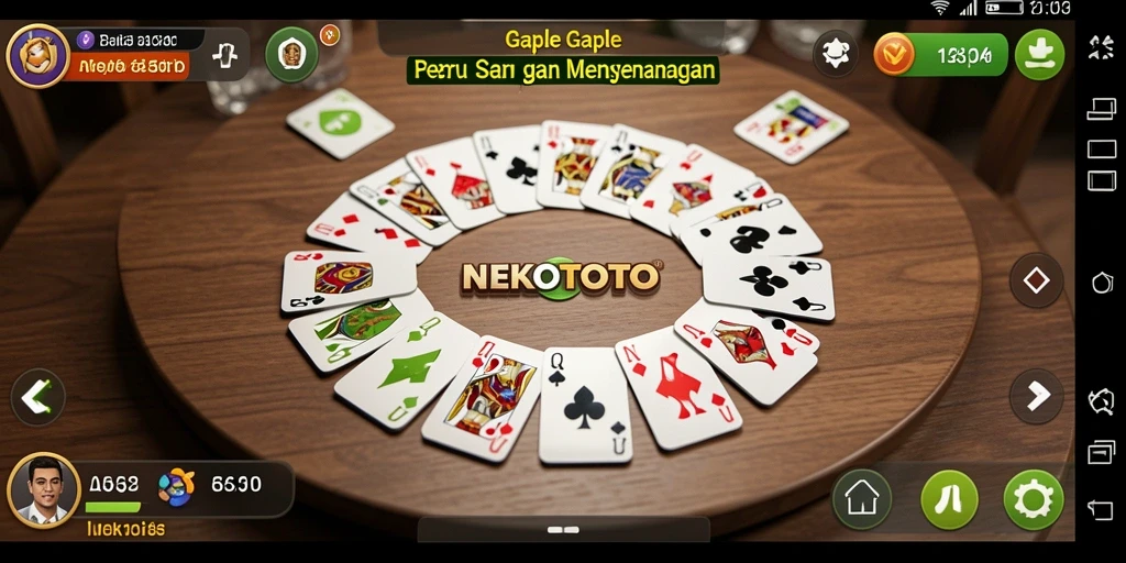 Gameplay seru dan interaktif dalam NEKOTOTO menunjukkan pertandingan Gaple.