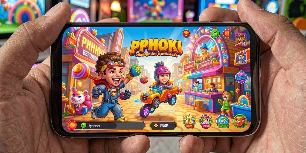 Tampilan screenshot PPHOKI yang menunjukkan gameplay seru di dunia Arcade.