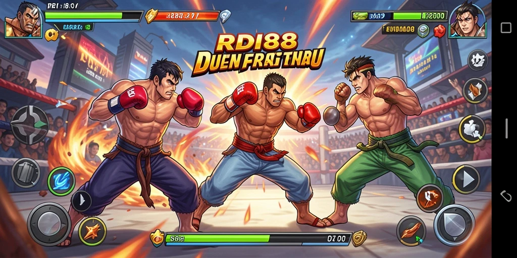 Tampilan screenshot RDI88 menunjukkan aksi pertarungan yang intens dan mendebarkan.