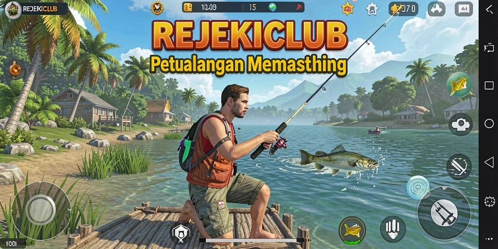 Tampilan gameplay memancing yang seru di REJEKICLUB.