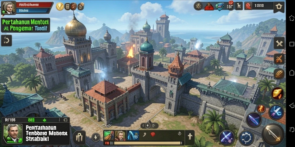 Screenshot menunjukkan aksi menegangkan dalam game Tower Defense RI188.