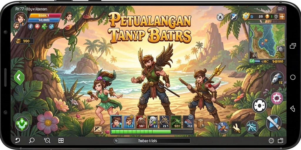 Tampilan gameplay menarik di dunia petualangan RK77.