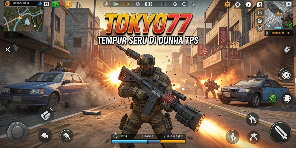 Tampilan seru gameplay TPS di TOKYO77 dengan aksi yang mendebarkan.