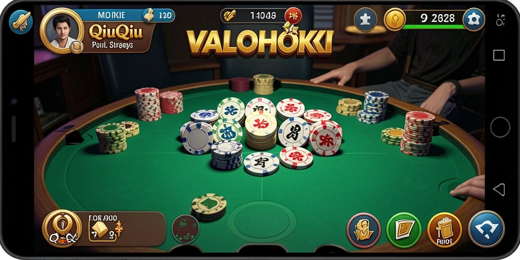 Gameplay seru QiuQiu di VALOHOKI dengan berbagai mode.