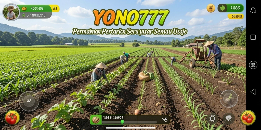 Screenshot YONO777 menampilkan kebun yang indah dan berbagai tanaman.